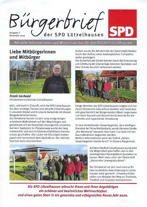 buergerbrief spd luezelhausen 2018 Titel