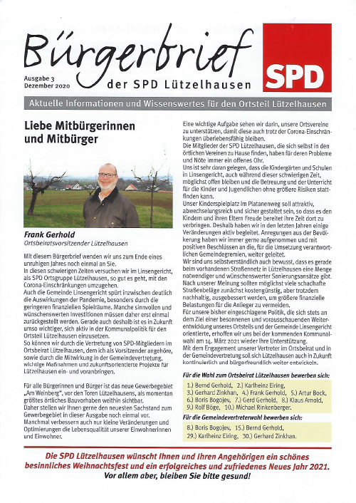 buergerbrief spd luezelhausen 2018 Titel